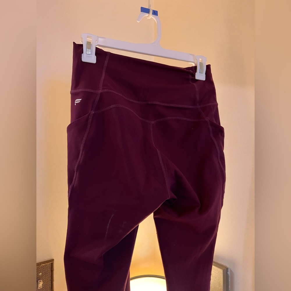 Fabletics Maroon Leggings with Side Pockets